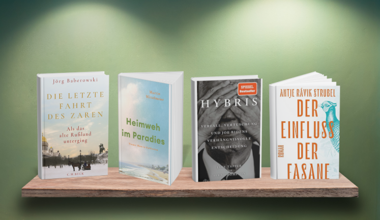 Bücher: Die letzte Fahrt des Zaren, Heimweh im Paradies, Hybris, Der Einfluss der Fasane