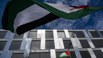 Palästina-Flagge an der Universität Lausanne