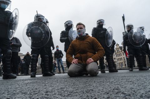 January 31, 2021, Brussels, Brussels, Belgium: A few hundred demonstrators gathered today in the Belgian capital to protest against the measures taken in the fight against the coronavirus pandemic.