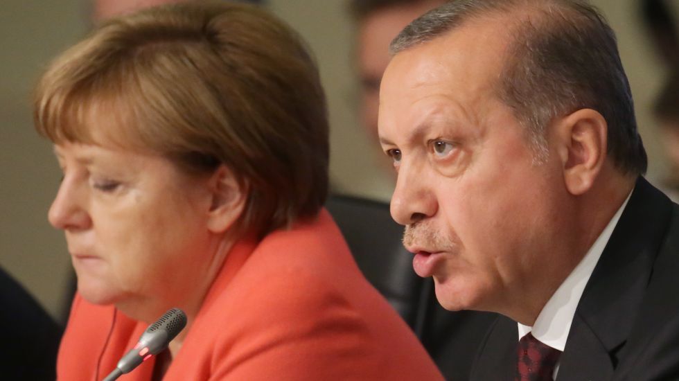 Angela Merkel und Recep Tayyip Erdogan bei einer Pressekonferenz