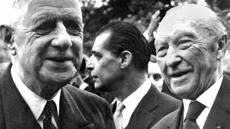 Charles de Gaulle und Konrad Adenauer 1965