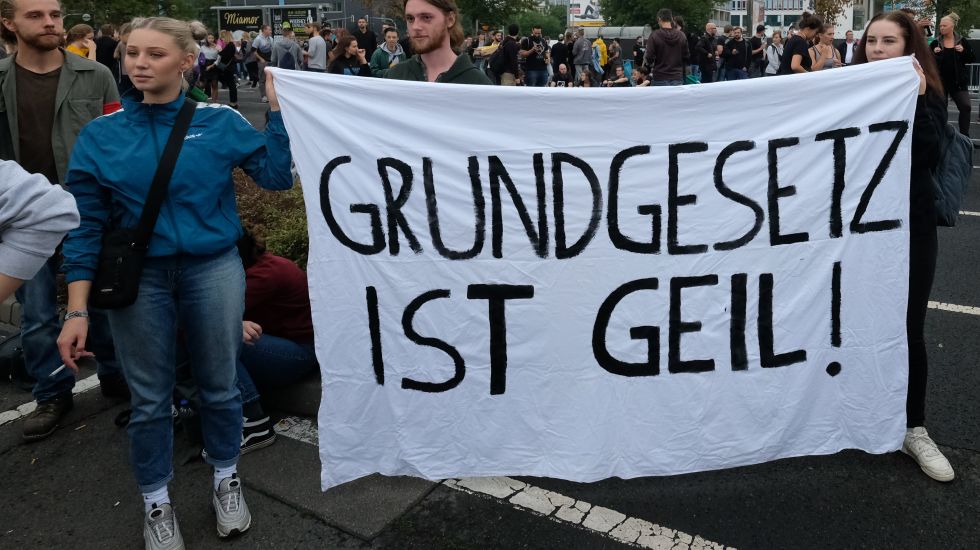 Demonstranten in Chemnitz