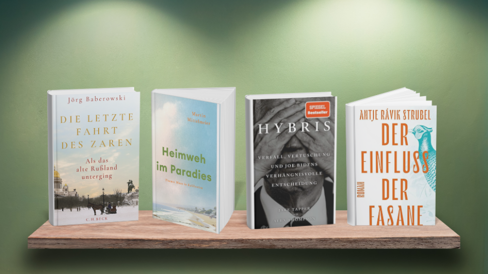 Bücher: Die letzte Fahrt des Zaren, Heimweh im Paradies, Hybris, Der Einfluss der Fasane
