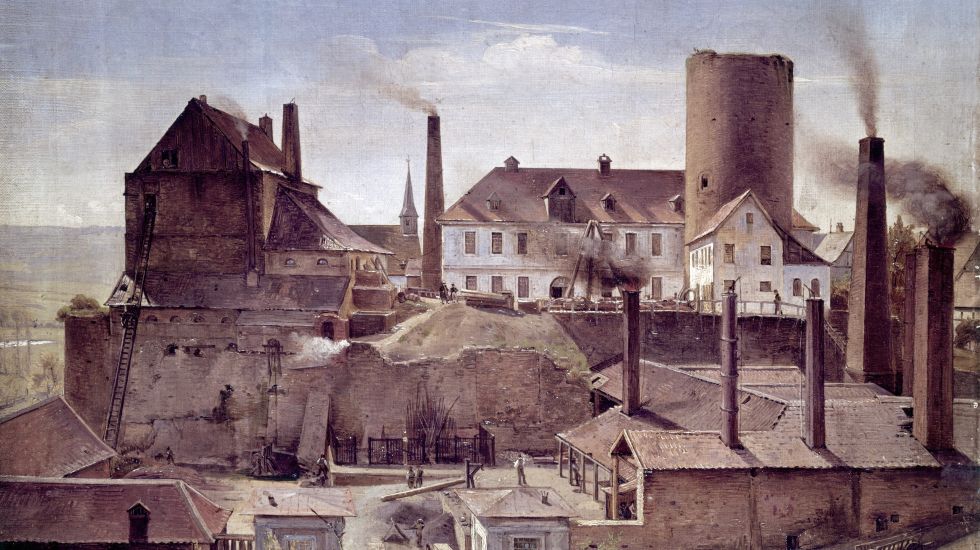 Gemälde „Die Harkortsche Fabrik auf Burg Wetter“