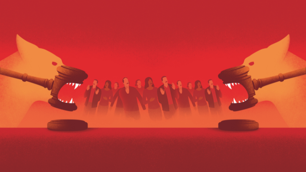 Bluthunde der Justiz verschrecken das Volk